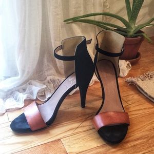Free People + Farlyrobin leather/ suede heels